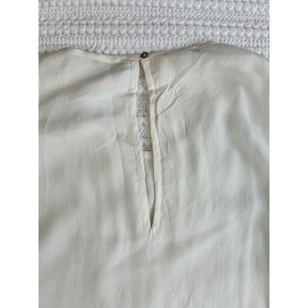 IKKS Shift Dress Mini White Metallic Beading Embellished Festival Women 38 or M - Picture 6 of 15